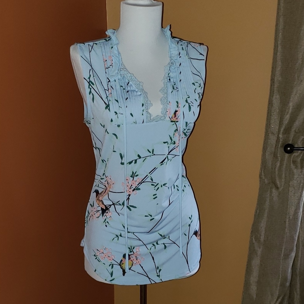 Slinky tank top with tie detail